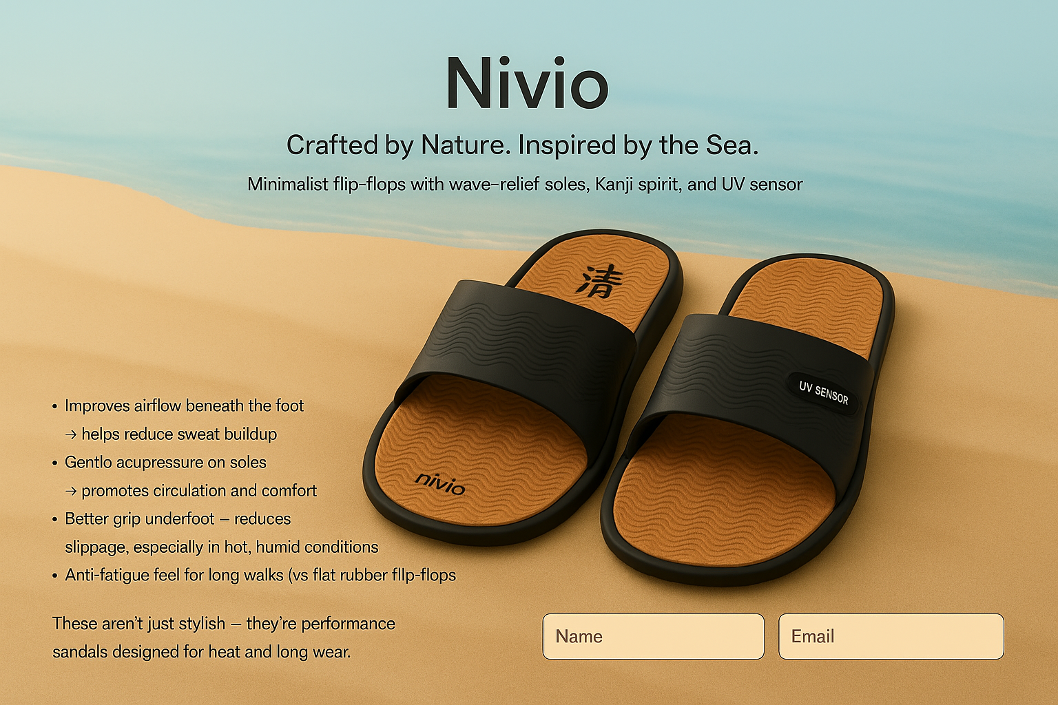 Nivio Flip-Flops with UV Sensor
